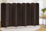 RHF 6 Ft. Tall Extra Wide-Diamond Weave Fiber Room Divider, 8 Panel Room Divider/Screen