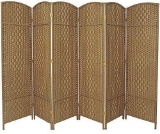 Rose Home Fashion 6 ft. Tall-Extra Wide-Diamond Weave Fiber Divider, 6 Panel, Natural $106.01 MSRP