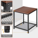 Pipishell 2-Tier Side Table, Industrial End Table