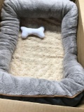 Orthopedic Dog Bed Memory Foam Pet Bed with Removable Washable Cover and Squeaker Toy