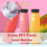 42 Pack Empty PET Plastic Juice Bottles Clear Disposable Bulk Drink Bottles