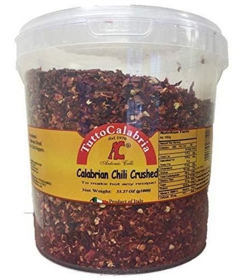 Dry Calabrian Chili Pepper Flakes 1 kg (BULK TUB) (35.27 oz) by TuttoCalabria - 2 QTY