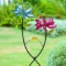 Exhart Double Lotus Flower Wind Spinners Garden Stake