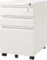 Devaise 3 Drawer Mobile File Cabinet with Lock, White - $123.49 MSRP