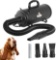 Bonnlo 4.2HP Double Motor Professional Pet Dog Grooming Hair Dryer with Comb (Black)