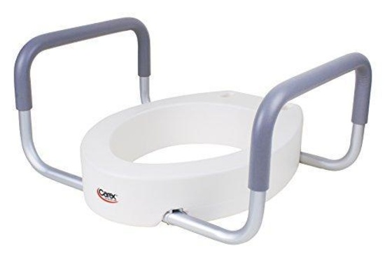 Carex 3.5 Inch Raised Toilet Seat with Arms - For Elongated Toilets - $39.77 MSRP