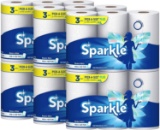 Sparkle Paper Towels, 18 Rolls, Modern White, Pick-a-Size Plus