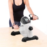 Portable Exercise Pedal Bike for Legs and Arms, Mini Exercise Peddler with LCD Display, White