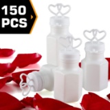 Byonebye 150 Pack Mini White Double Heart Bubble Bottle (pre-filled) - $29.95 MSRP