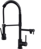 Avola Kitchen Faucet,Lead Free Black Kitchen Faucet, Spring Single Handle Brass - $93.57 MSRP