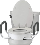 NOVA Toilet Seat Riser with Handles, Raised Toilet Seat (For Under Seat) with Padded Arms