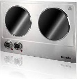 Cusimax 1800W Infrared Cooktop, Ceramic Double Countertop Burner, Electric Hot Plate for Cooking