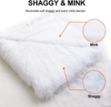 Faux Fur Throw Blanket (White)