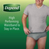 Depend Fit-Flex Underwear for Men, Maximum Absorbency, Large,Grey (2 Packs of 26)(47936) $33.86 MSRP