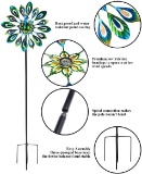 Wind Spinner Peacock with Double Wind Sculpture for Patio