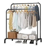 UDEAR Garment Rack Freestanding Hanger Double Rods Multi-Functional