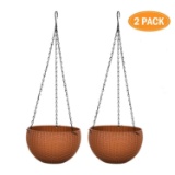 YoleShy Hanging Planters for Indoor Plants, 2 Pack Hanging Pot with Chain in 10 Inches