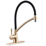 Gappo Commercial Lead Free Pull Out Sprayer Gold Kitchen Sink Faucet, Single Handle Kitchen Faucets