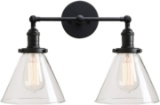 Permo Double Sconce Vintage Industrial Antique 2-Lights Wall Sconces with Funnel $129.99 MSRP