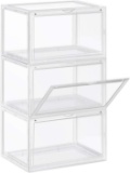 Songmics Shoe Boxes, Pack of 3 Stackable Shoe Organizers with Clear Door for Sneakers $48.99 MSRP