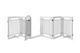 Pawland 144-inch Extra Wide 30-inches Tall Dog gate with Door Walk Through, Freestanding Wire Pet
