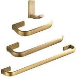 WINCASE Brass Bathroom Accessory Sets 4 Pieces: Robe Hook, Toilet Paper Holder, Towel Ring,Towel Bar