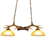 2 Lamps Antlers Kitchen Island Pendant Lights Chandeliers Double Antique Ceiling Light