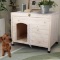 Pet Dog House Indoor 3 Steps Assembly Natural Wooden Cabin Kennel Cat Puppy Room