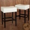 Christopher Knight Home Lopez Backless Leather Counter Stools, 2-Pcs Set, Ivory