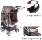 Comiga Pet Stroller, 3-Wheel, Brown (C038-2)