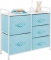 mDesign Wide Dresser 5 Drawers Storage Furniture - Wood Top, Easy Pull Fabric Bins $79.44 MSRP