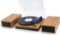 LP&No.1 Retro Belt-Drive Bluetooth Turntable with Separable Stereo Speakers