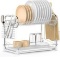 Dish Drying Rack, ISPECLE 2-Tier Dish Rack with Utensil Holder, Cutting Board Holder - $26.99 MSRP