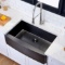 Hotis Modern Single Bowl 33 Inch Apron Front Black Stainless Steel Farmhouse Kitchen Sink