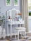 Roundhill Furniture Sanlo White Wooden Vanity, Make Up Table and Stool Set, White $127.03 MSRP