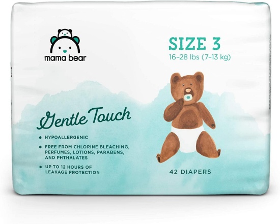 Amazon Brand - Mama Bear Gentle Touch Diapers, Hypoallergenic, Size 3, 42 Count