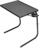 Table Mate II Folding TV Tray Table and Cup Holder with 6 Height and 3 Angle Adjustments