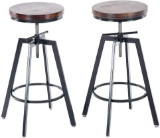 Joelgium Adjustable Height Swivel Bar Stools