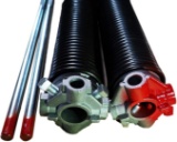 ZhenT Garage Door Torsion Springs 2'' (Pair) with Non-Slip Winding Bars, Coated Torsion Springs
