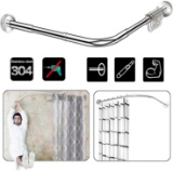 Quany Life Stretchable Corner Shower Curtain Rod - Drill Free Install 304 Stainless $69.99 MSRP