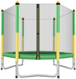 Fashionsport Outfitters Trampoline with Safety Enclosure, Yellow/Green