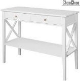 ChooChoo Console Sofa Table Classic X Design with 2 Drawers, Narrow Console Table - $124.99 MSRP