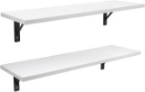 Homfa Floating Shelves Wall-Mounted Display (2 Pack, White)