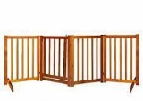LZRS Foldable Pet Gate with Door?Walk Through Wooden Pet Gate,Foldable 4 Panels