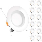 Bbounder Lighting LED Recessed DL6 120V 12.5W 100WE 850 E26 DIM ES WH 5000K 12 Pack