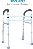 OasisSpace Stand Alone Toilet Safety Rail Fit Any Toilet (OS-28LBM-TR-12005KD-W)