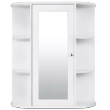 Costway Bathroom Cabinet Single Door Shelves Wall Mount Cabinet (HW58718)