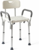 Medline Shower Chair Bath Seat with Padded Armrests and Back