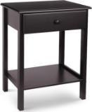 Homfa Night Stand End Table Wooden Bedside Table with Drawer, Dark Brown