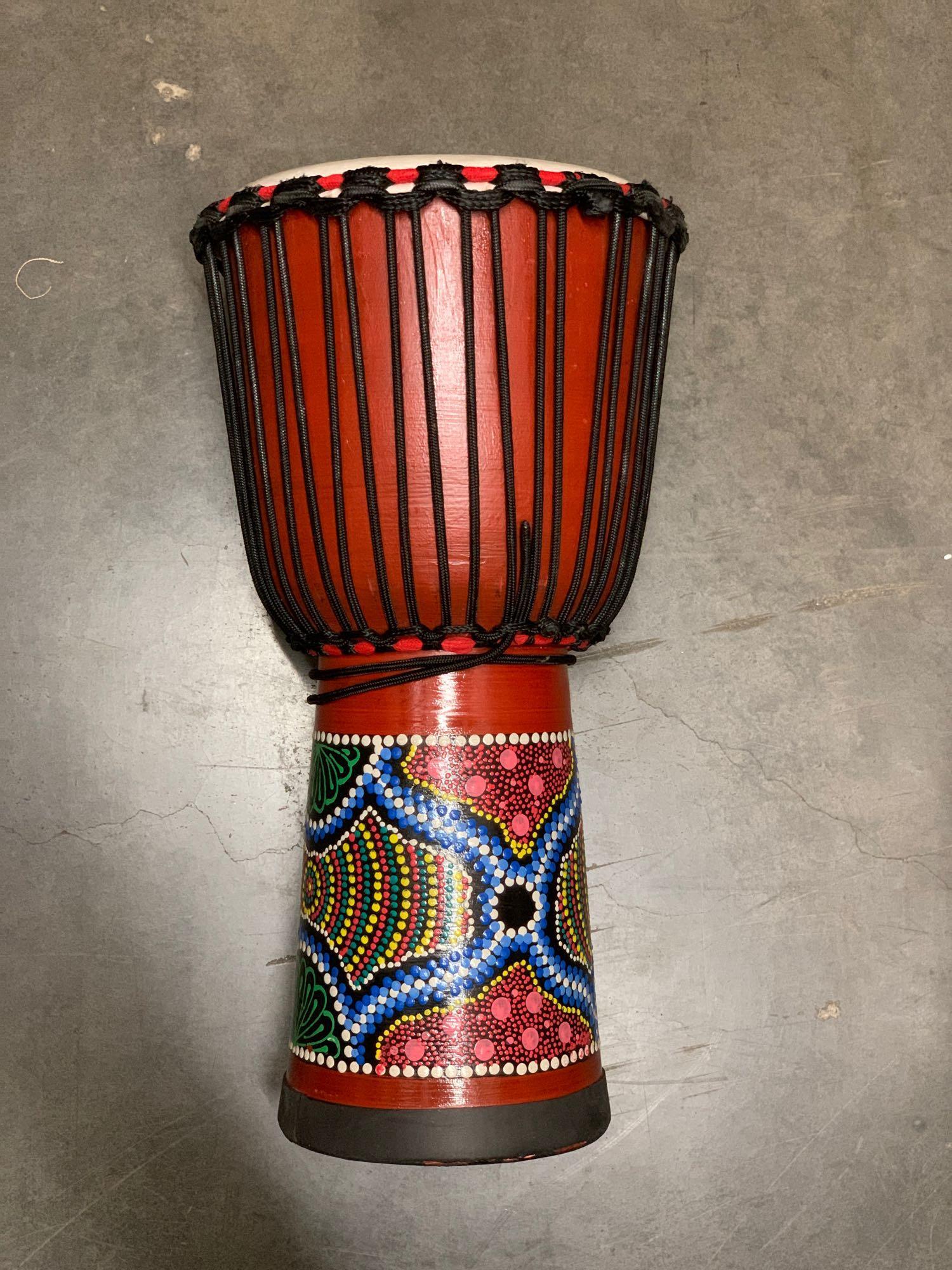 Aklot African Drum, Hand-Painted Bongo Congo | Proxibid